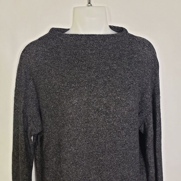 Old Navy Womens Sweater Medium Relaxed Plush Boat Neck Graphite Pullover Gray - Picture 3 of 9